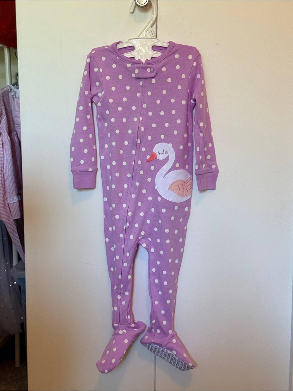 Carter's Purple Polka Dot Swan Footed One-Piece NWOT